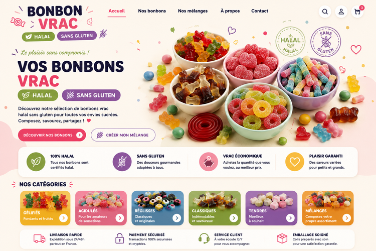VOS BONBONS VRAC HALAL & SANS GLUTEN